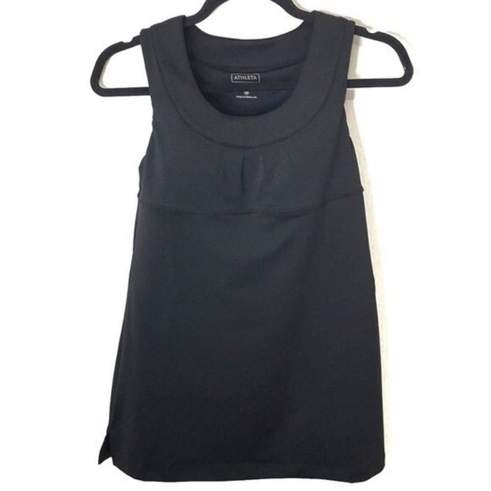 Athleta Womens Size Small Black Inner Strength Tank Bra 34A Clasps Athletic Top